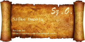Szőke Ompoly névjegykártya